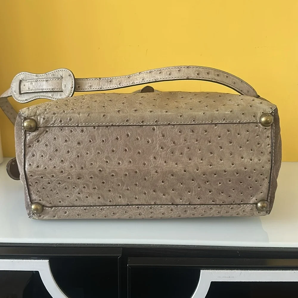 Kate Spade Westward Adventurer Satchel Taupe Ostrich Suede Large  Bag
